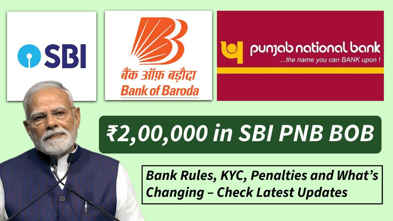 ₹2,00,000 in SBI PNB BOB: Bank Rules, KYC, Penalties and What’s Changing